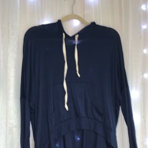 High-Low Navy Blue Sweatshirt